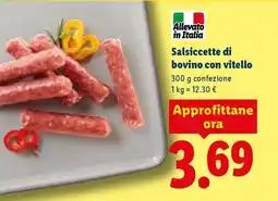 Lidl Salsiccette di bovino con vitello offerta