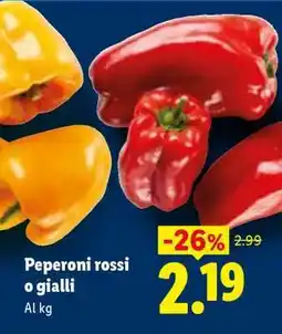 Lidl Peperoni rossi o gialli offerta