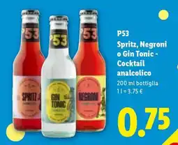 Lidl P53 Spritz, Negroni o Gin Tonic - Cocktail analcolico offerta