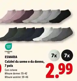 Lidl ESMARA Calzini da uomo o da donna, 7 paia offerta