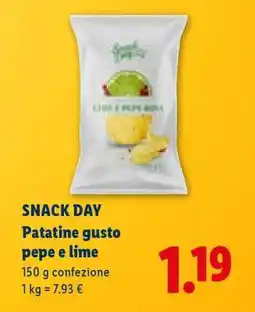 Lidl SNACK DAY Patatine gusto pepe e lime offerta