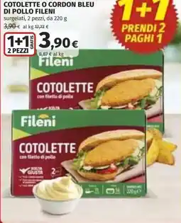 Coop Superstore Cotolette o cordon bleu di pollo FILENI offerta