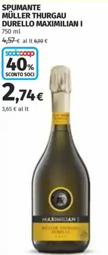 Coop Superstore Spumante müller thurgau durello MAXIMILIAN I offerta