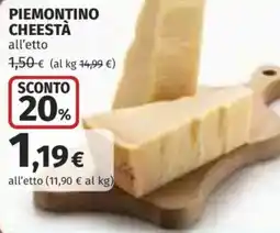 Coop Superstore Piemontino CHEESTÀ offerta