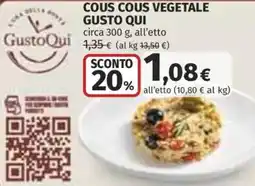 Coop Superstore Cous cous vegetale GUSTO QUI offerta