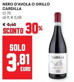 Panorama Nero d'avola o grillo cardilla offerta