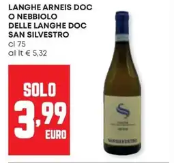 Panorama Langhe arneis doc o nebbiolo delle langhe doc SAN SILVESTRO offerta