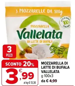 Iperal Mozzarella di latte di bufala VALLELATA offerta