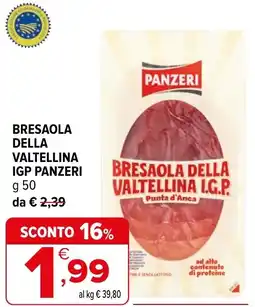 Iperal Bresaola della valtellina igp PANZERI offerta