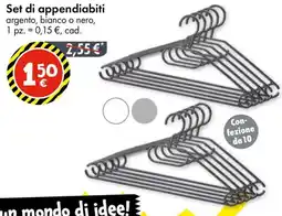 Tedi Set di appendiabiti argento, bianco o nero offerta