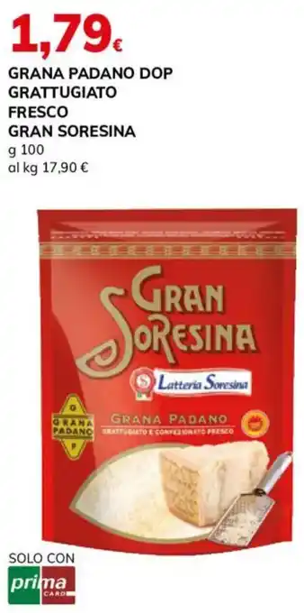 Basko Grana padano dop grattugiato fresco GRAN SORESINA offerta