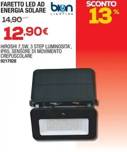 Bricofer Bion lighting faretto led ad energia solare offerta