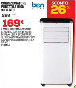 Bricofer Bion condizionatore portatile bion 9000 BTU offerta