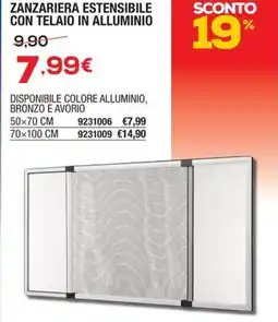 Bricofer Zanzariera estensibile con telaio in alluminio offerta