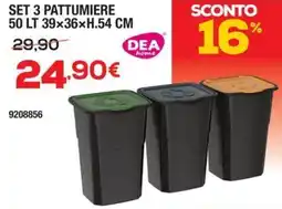 Bricofer Set 3 pattumiere offerta