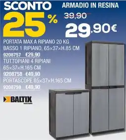 Bricofer Baltix armadio in resina offerta