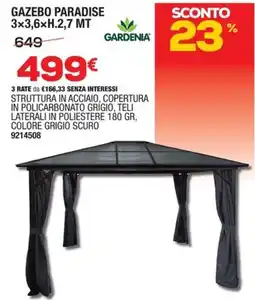 Bricofer Gardenia gazebo paradise offerta