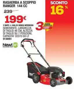 Bricofer Newton rasaerba a scoppio ranger 144 CC offerta