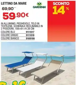 Bricofer Gardenia lettino da mare offerta