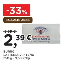 Orvea Burro LATTERIA VIPITENO offerta