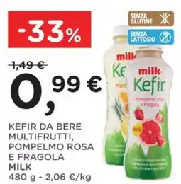 Orvea Kefir da bere multifrutti, pompelmo rosa e fragola MILK offerta