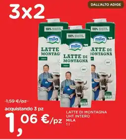 Orvea Latte di montagna uht intero MILA offerta