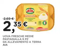 Orvea Uova fresche medie pastagialla 6 pz da allevamento a terra ΑΙΑ offerta