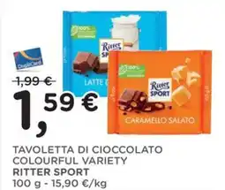 Orvea Tavoletta di cioccolato colourful variety RITTER SPORT offerta