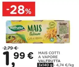 Orvea Mais cotti a vapore VALFRUTTA offerta
