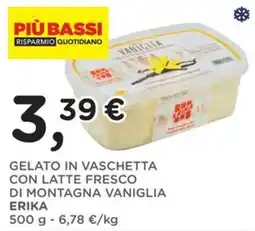 Orvea Gelato in vaschetta con latte fresco di montagna vaniglia ERIKA offerta