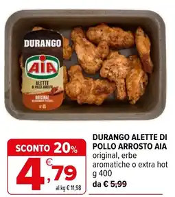 Iperal Durango alette di pollo arrosto AIA offerta