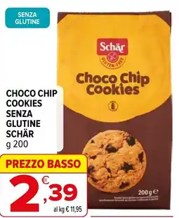 Iperal Choco chip cookies senza glutine SCHÄR offerta