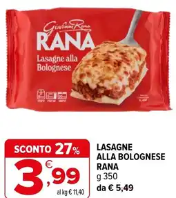 Iperal Lasagne alla bolognese RANA offerta