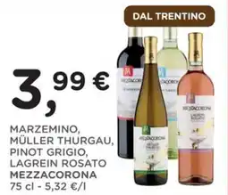 Orvea Marzemino, müller thurgau, pinot grigio, lagrein rosato MEZZACORONA offerta