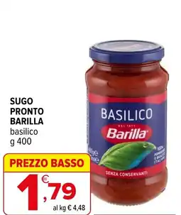 Iperal Sugo pronto BARILLA offerta