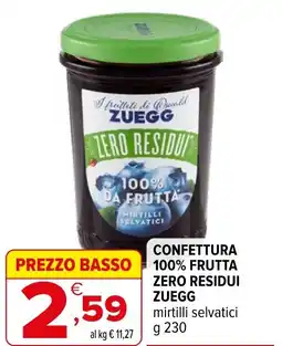 Iperal Confettura 100% frutta zero residui ZUEGG offerta