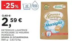 Orvea Detersivo lavatrice in polvere 22 misurini marsiglia SPUMA DI SCIAMPAGNA offerta