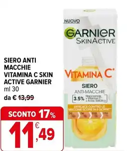 Iperal Siero anti macchie vitamina c skin active GARNIER offerta