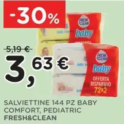 Orvea Salviettine 144 pz baby comfort, pediatric FRESH&CLEAN offerta