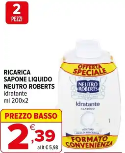 Iperal Ricarica sapone liquido NEUTRO ROBERTS offerta