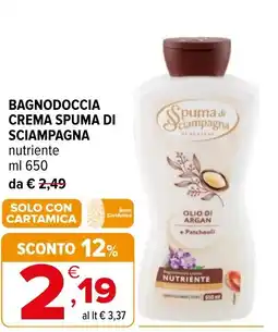 Iperal Bagnodoccia crema SPUMA DI SCIAMPAGNA offerta