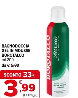 Iperal Bagnodoccia gel in mousse BOROTALCO offerta