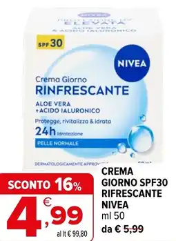 Iperal Crema giorno SPF30 rifrescante NIVEA offerta
