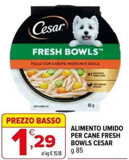 Iperal Alimento umido per cane fresh bowls CESAR offerta
