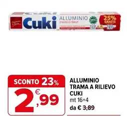 Iperal Alluminio trama a rilievo CUKI offerta