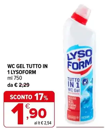 Iperal Wc gel tutto in 1 LYSOFORM offerta