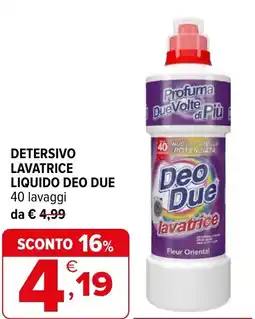 Iperal Detersivo lavatrice liquido DEO DUE offerta