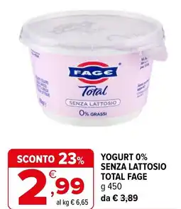 Iperal Yogurt 0% senza lattosio TOTAL FAGE offerta