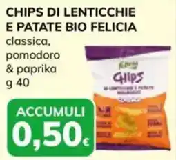 Basko Chips di lenticchie e patate bio felicia classica, pomodoro & paprika offerta