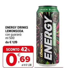 Iperal Energy drinks lemonsoda con guaranà offerta